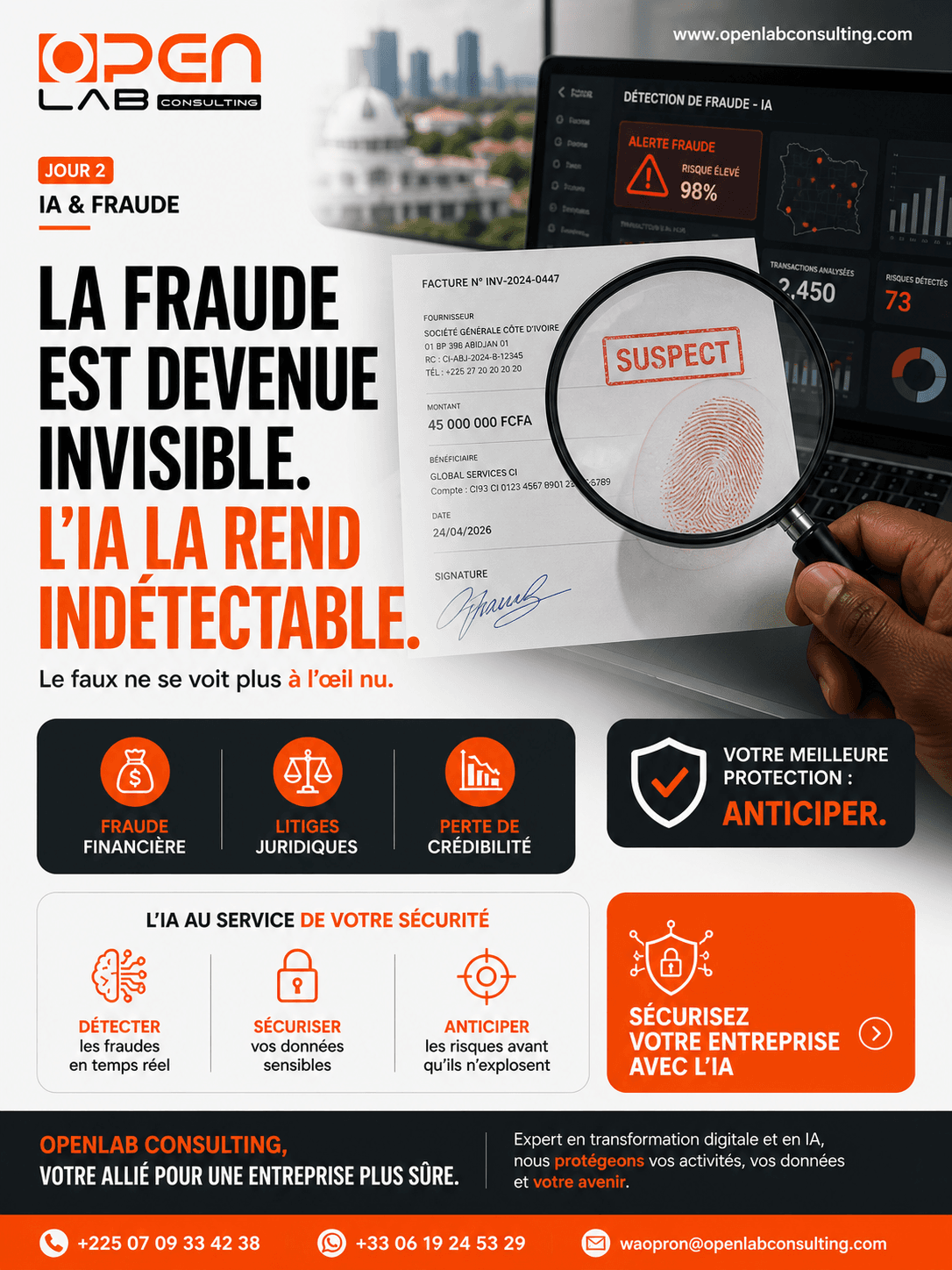 Détection de fraude documentaire par IA — tableau de bord Fraud Shield