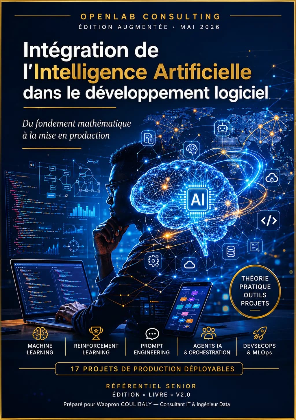 Couverture du livre « Intégration de l’Intelligence Artificielle dans le développement logiciel », édition OpenLab Consulting
